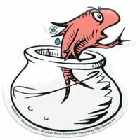 dr. seuss cat in the hat fish sticker